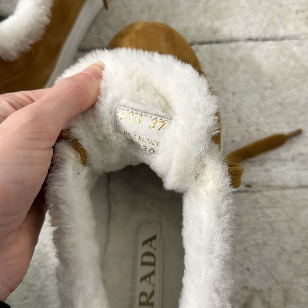 Prada Tan Leather Sneakers with Sleek Design - Picture 7 of 8